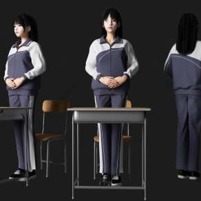 学生人物3D模型下载